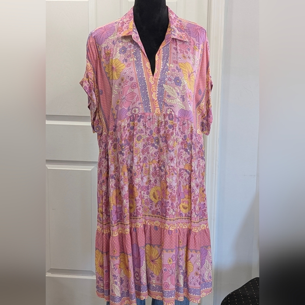Floral Pink and Purple Dress